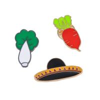 Collar Brooch Zinc Alloy Carrot plated & enamel nickel lead & cadmium free Sold By PC