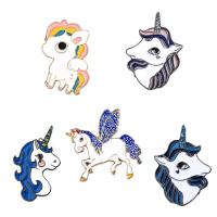 Tibetan Style Brooches, Unicorn, plated, different styles for choice & enamel, more colors for choice, nickel, lead & cadmium free, Sold By PC