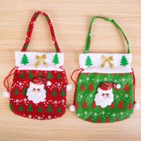 Рождественский мешок подарка, Нетканые ткани, Санта Клаус, 3D-эффект & разные стили для выбора, Много цветов для выбора, 200x240mm, продается PC