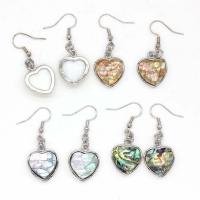 Shell Earrings Heart silver color plated for woman Sold By Pair
