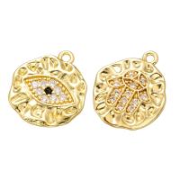 Rhinestone Brass Pendants Round gold color plated DIY & with rhinestone metallic color plated Sold By Lot