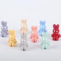 Hair Accessories DIY Findings, Acrylic, Rabbit, use for DIY cell/Key chain/Headdress/brooch, more colors for choice, 14x25mm, Hole:Approx 3mm, Sold By PC