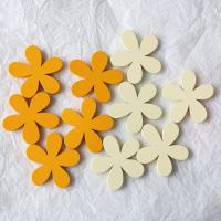 Wood Earring Drop Component Flower use for DIY cell/Key chain/Headdress/brooch 43mm Sold By Bag