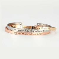 Stainless Steel Bangle, 304 Stainless Steel, plated, Unisex & with letter pattern, more colors for choice, 4x1.80mm, Inner Diameter:Approx 62mm, Sold By PC