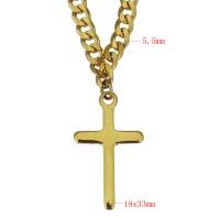 Fashion Stainless Steel Jewelry Sets, bracelet & necklace, Cross, plated, curb chain & for woman, more colors for choice, 19x33mm, 5.5mm, 49x22mm, 6mm, Length:Approx 23 Inch, Approx 8.5 Inch, Sold By Set