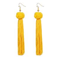 Tibetan Style Drop Earring, with Cotton Thread, Tassel, plated, fashion jewelry & for woman, more colors for choice, nickel, lead & cadmium free, Sold By Pair
