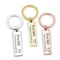 Stainless Steel Key Clasp, 304 Stainless Steel, plated, Unisex & with letter pattern, more colors for choice, 11x40mm, Sold By PC
