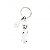 Stainless Steel Key Clasp, 304 Stainless Steel, Unisex & with letter pattern, original color, 60x15mm, Sold By PC