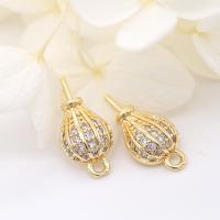Brass Peg Bail gold color plated DIY & micro pave cubic zirconia metallic color plated Sold By Lot