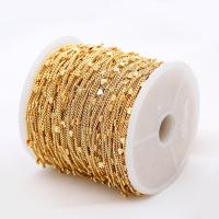 Brass Beading Chains, gold color plated, DIY, metallic color plated, 1.6mm,0.6x3mm, 5m/Lot, Sold By Lot