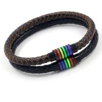 Lederen koord armband, Kunstleer, mode sieraden, meer kleuren voor de keuze, 22CM, Verkocht door PC