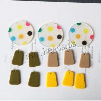 Acrylic Pendants, Polka Dot & also can be used as hair accessories or cellphone DIY decoration & different styles for choice, more colors for choice, 10PCs/Bag, Sold By Bag