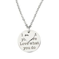 Stainless Steel Jewelry Necklace oval chain & with letter pattern & for woman original color 25mm 2.5mm Sold Per Approx 19.7 Inch Strand