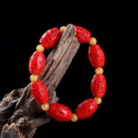 Fashion Cinnabar Bracelet with Natural Stone fashion jewelry & Unisex 12mm Sold By Lot