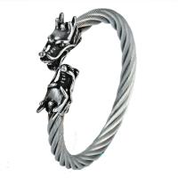 Outro anel para homens, Partículas de aço, with cordão de couro, Animal, polido, joias de moda & para o homem, 6mm, vendido para 8.70 inchaltura Strand