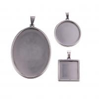 Stainless Steel Pendant Setting, plated, fashion jewelry & Unisex & different size for choice, 5PCs/Bag, Sold By Bag