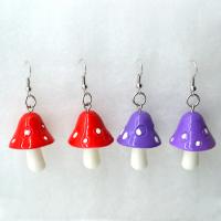 Earring Jewelry Plastic mushroom vintage & fashion jewelry & Korean style & for woman Sold By Lot