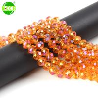Fashion Glass Beads Polygon plated DIY Sold By Strand