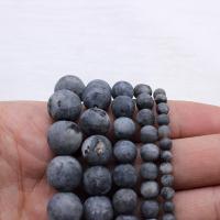 Labradorit Perlen, rund, verschiedene Größen vorhanden & satiniert, schwarz, verkauft von Strang