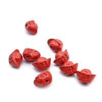 Cinnabar Beads, Ingot, polished, vermeil, 9x13x8mm, Hole:Approx 1.5mm, Sold By PC
