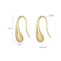 Brass Stud Earring, Teardrop, plated, fashion jewelry & for woman, more colors for choice, nickel, lead & cadmium free, 22x6mm, Sold By Pair