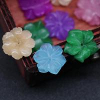Natural Stone Beads Flower Carved random style & DIY mixed colors 16-18mm Sold By PC