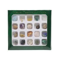 Φυσικό χαλαζία Ορυκτά Δείγμα, με Συνθετικό πολύτιμος λίθος & Agate, DIY, μικτά χρώματα, 130x120mm, 20PCs/Box, Sold Με Box