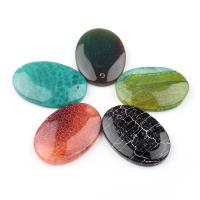 Gemstone Pendants Jewelry, Oval, Random Color, 31x45x70mm, Hole:Approx 2mm, 10PCs/Bag, Sold By Bag