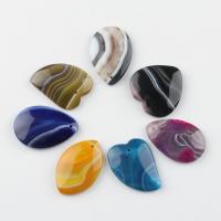 Agate Jewelry Pendants, Mixed Agate, Random Color, 43*30*7~46*37*7mm, Hole:Approx 1mm, 10PCs/Bag, Sold By Bag