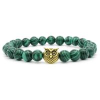 Tibetan Style Bracelet, with Malachite, fashion jewelry & Unisex, more colors for choice, 8MM, Sold By PC