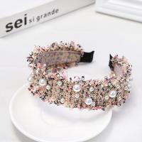 Hair Bands, Cloth, with Plastic Pearl, plated, fashion jewelry & for woman, more colors for choice, 70mm, Sold By PC