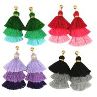 Fashion Fringe Earrings Zinc Alloy gold color plated nickel lead & cadmium free Sold By Pair