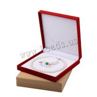 Velvet Necklace Box, Velvet box, portable & durable, more colors for choice, nickel, lead & cadmium free, 185x190x40mm, Sold By PC