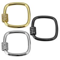 Brass Clasp Square plated DIY & micro pave cubic zirconia & hollow Sold By Lot