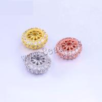 Brass Spacer Beads, with Cubic Zirconia, fashion jewelry, more colors for choice, Sold By PC