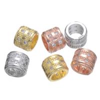 Cubic Zirconia Micro Pave Brass Beads, with Cubic Zirconia, fashion jewelry, more colors for choice, 6x7mm, Sold By PC
