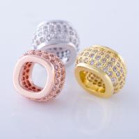 Brass Spacer Beads, with Cubic Zirconia, fashion jewelry, more colors for choice, 10mm, Sold By PC