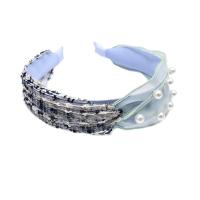 Hair Bands, Cloth, with Plastic Pearl, plated, fashion jewelry & for woman, more colors for choice, 70mm, Sold By Strand