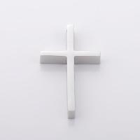 Colgantes Cruz de Acero Inoxidable, Cruces, pulido, efecto espejo, plateado, 24x45x5mm, Vendido por UD