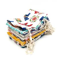 Schmuckbeutel Taschen, Baumwolle, Kunstdruck, Tragbar & verschiedene Muster für Wahl, 130x180mm, 50PC/Menge, verkauft von Menge
