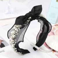 Hair Bands Cloth plated fashion jewelry & for woman & with rhinestone 70mm Sold By PC