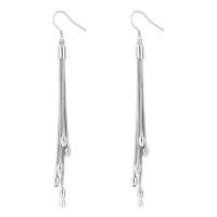 Fashion Fringe Earrings, Brass, plated, fashion jewelry & for woman, nickel, lead & cadmium free, 90mm, Sold By Pair