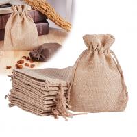 Ékszer zsinórral táskák, Vászon, barna, 95x135mm, 20PC-k/Bag, Által értékesített Bag