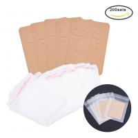 Jewelry Card, Paper, with packing bag, light coffee, 67x50mm, 200PCs/Bag, Sold By Bag