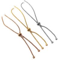 Bracelets à fermetures en acier inoxydable , Placage, avec perles de bouchon & Réglable, plus de couleurs à choisir, 110x10mm, 15Strandstoron/sac, Vendu par sac