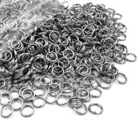Rozsdamentes acél kulcskarika, Stainless Steel, Fánk, galvanizált, DIY & különböző méretű a választás, az eredeti szín, 200PC-k/Bag, Által értékesített Bag