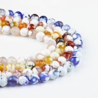 Perles agates, agate feu, Rond, plus de couleurs à choisir, 10x10x10mm, 38/brin, Vendu par brin