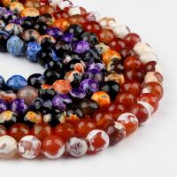 Agat perler, Fire Agate, Runde, flere farver til valg, 12x12x12mm, 33/Strand, Solgt af Strand