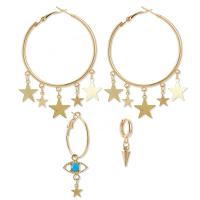 Zinc Alloy Drop Earrings gold color plated 2 pieces & for woman nickel lead & cadmium free   Sold By Set