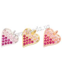 Cubic Zirconia Micro Pave Brass Pendant Heart plated DIY & micro pave cubic zirconia Approx 0.5mm Sold By Lot